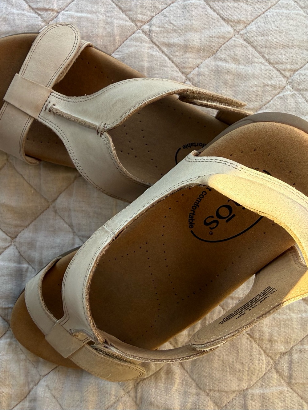 Taos Footwear Neutral Beige Leather Slingback Sandals - Picture 5 of 6